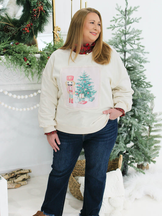 Christmas Corduroy Sweatshirt | Cream