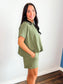 Lois Cotton Slub Short Set | Olive