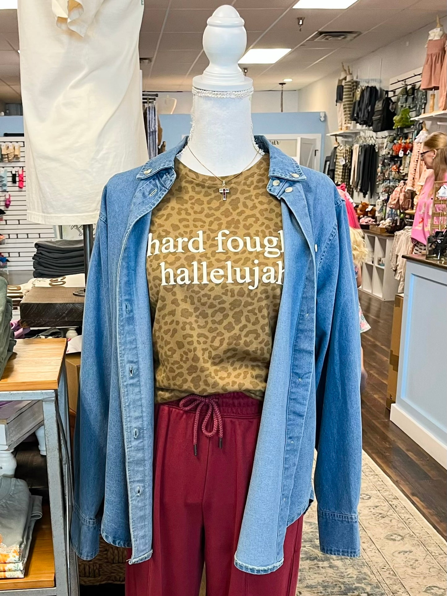 Hard Fought Hallelujah Leopard Tee