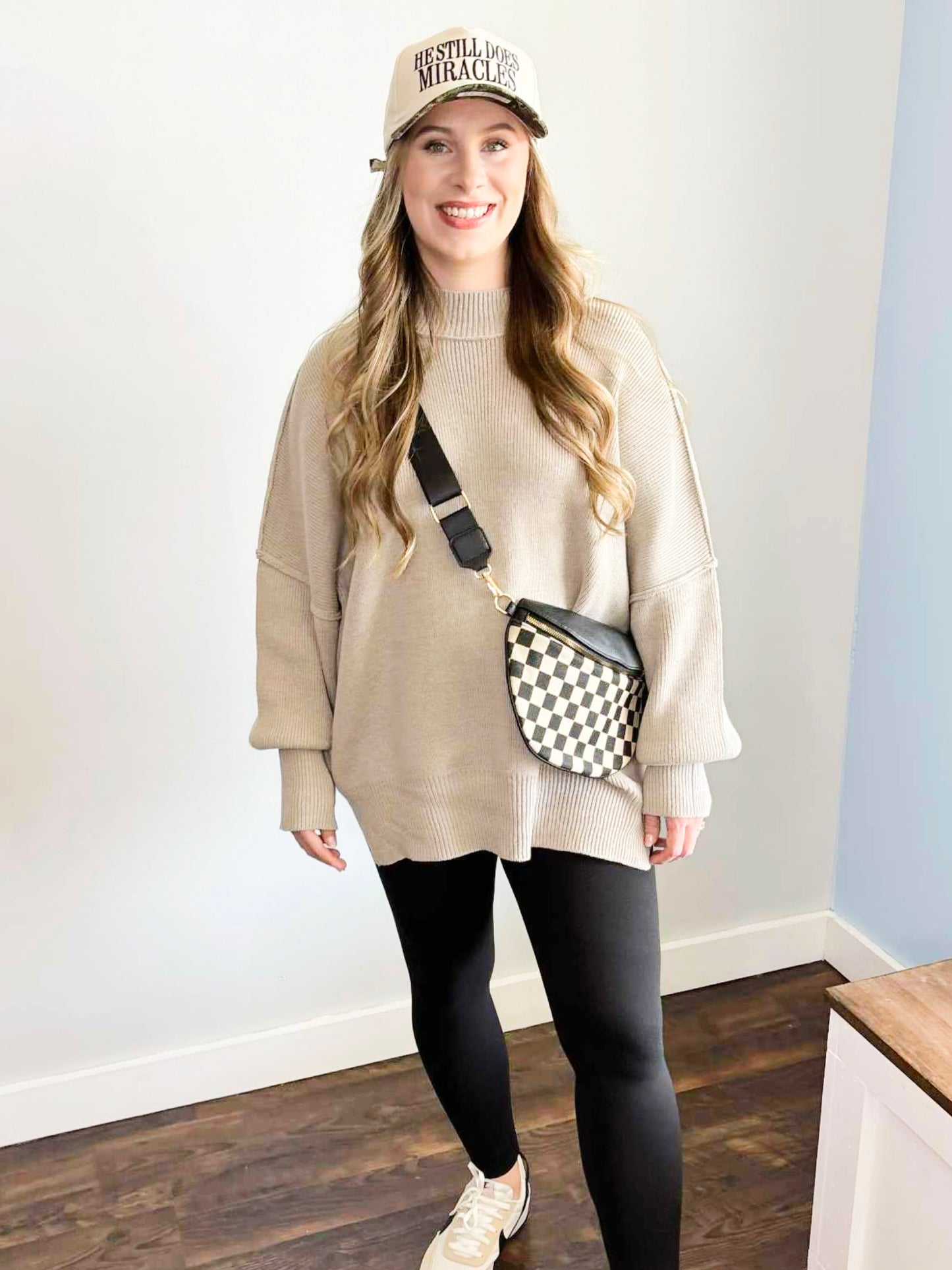 Bonnie Side Slit Oversized Sweater | H. Mocha