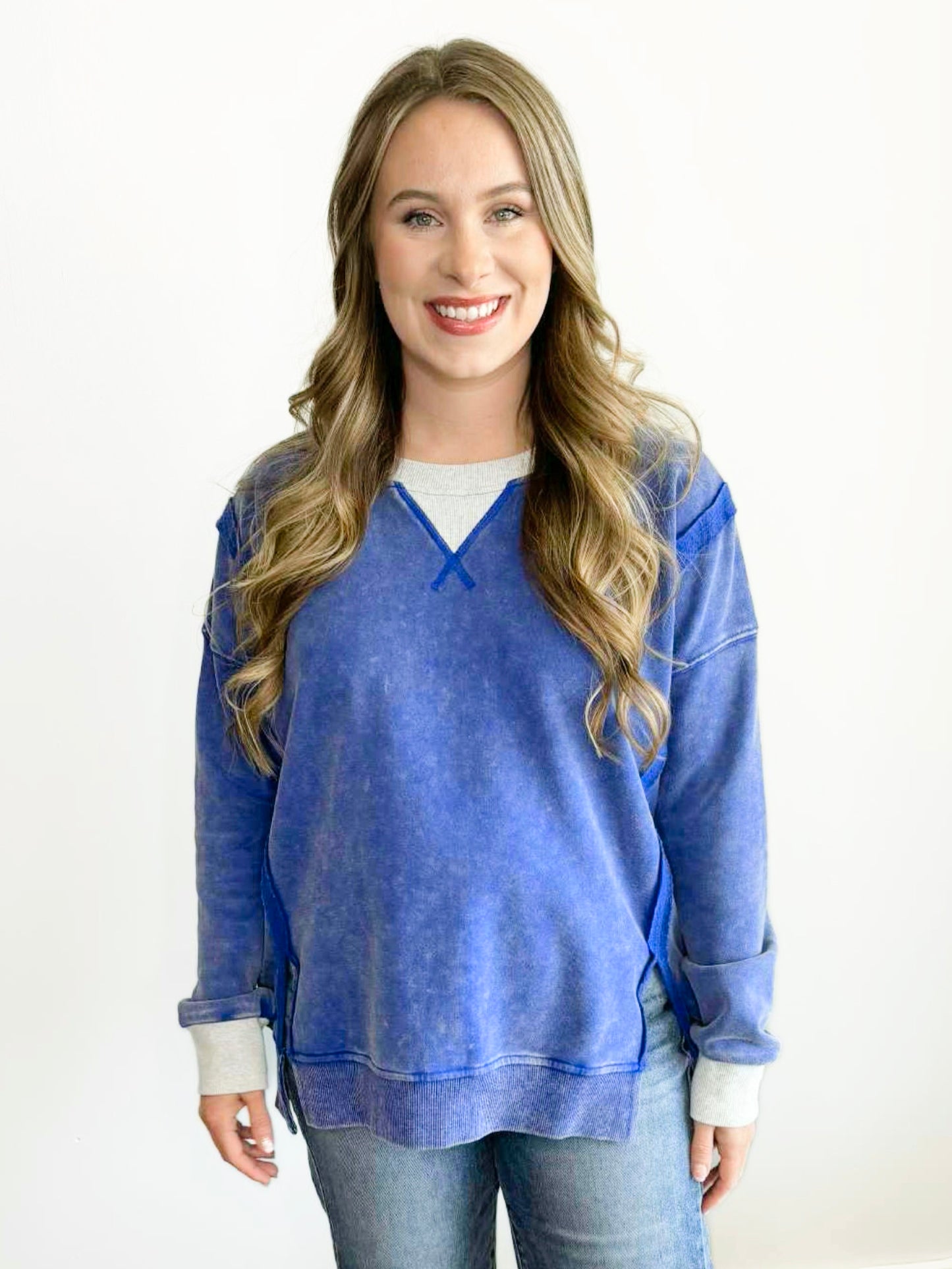Mabel Color Block Sweatshirt | Royal
