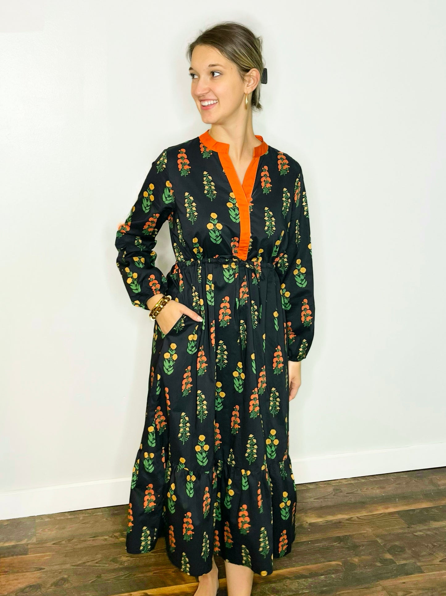 Memphis Floral Midi Dress