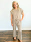 Walker Ribbed Top & Pants Set | Taupe/Cream