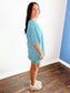 Mandy Cotton Short Sleeve Top and Biker Shorts Set | Dusty Teal