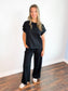 Hannah Ribbed Knit Set | Black