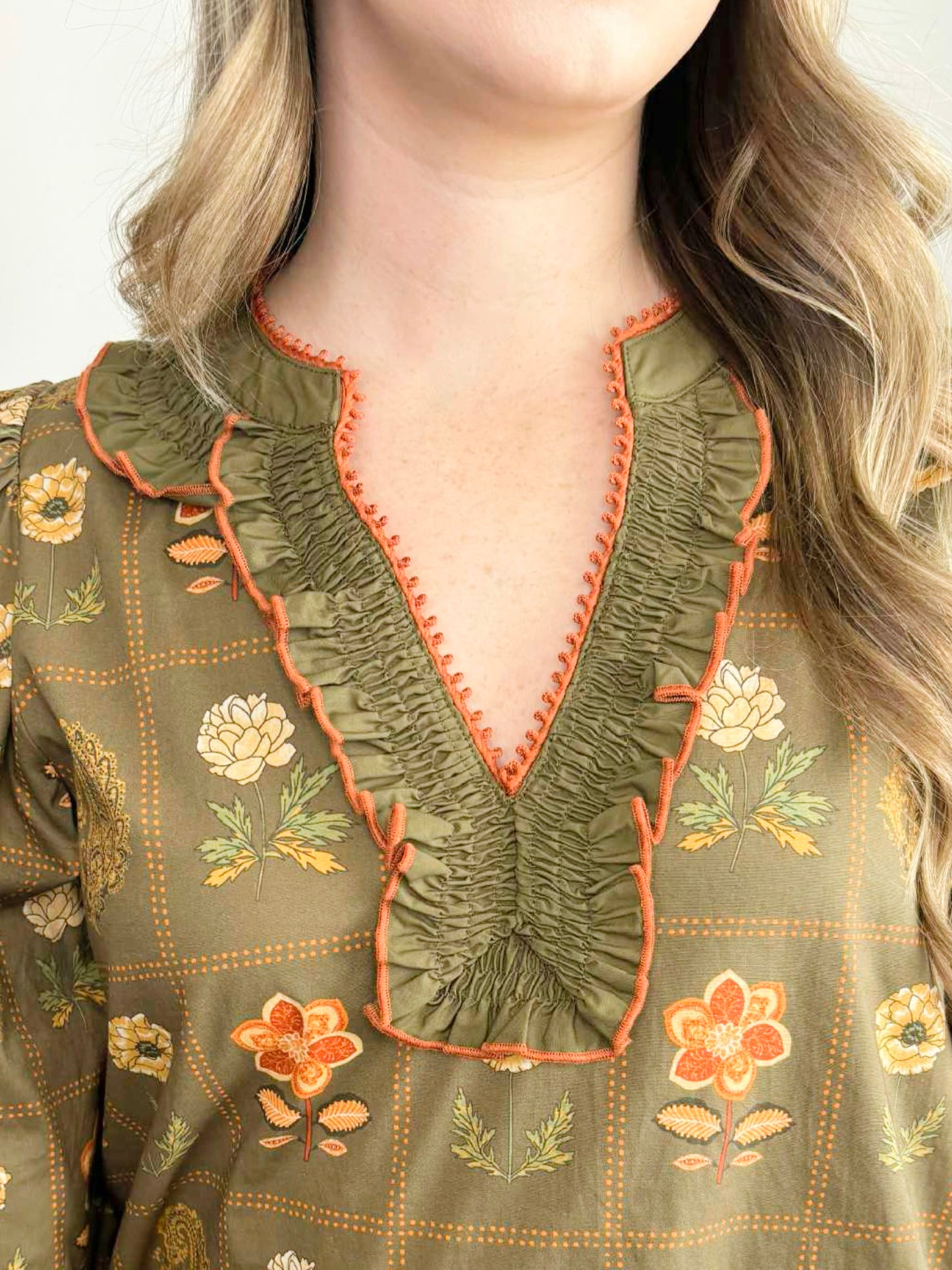 Greer 3/4 Sleeve Floral Dress