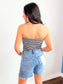 Effie Fold Over Tube Top | Black