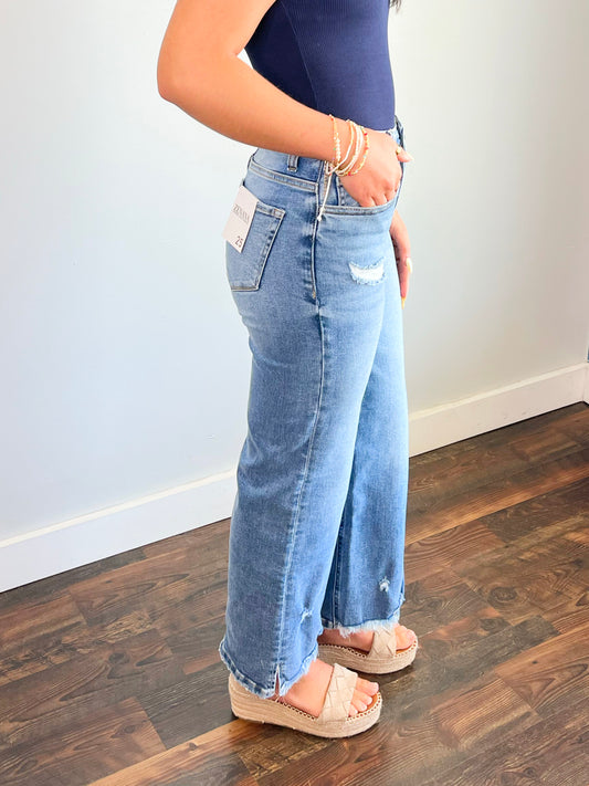 Tobi Cropped Straight Leg Zenana Jeans | Medium