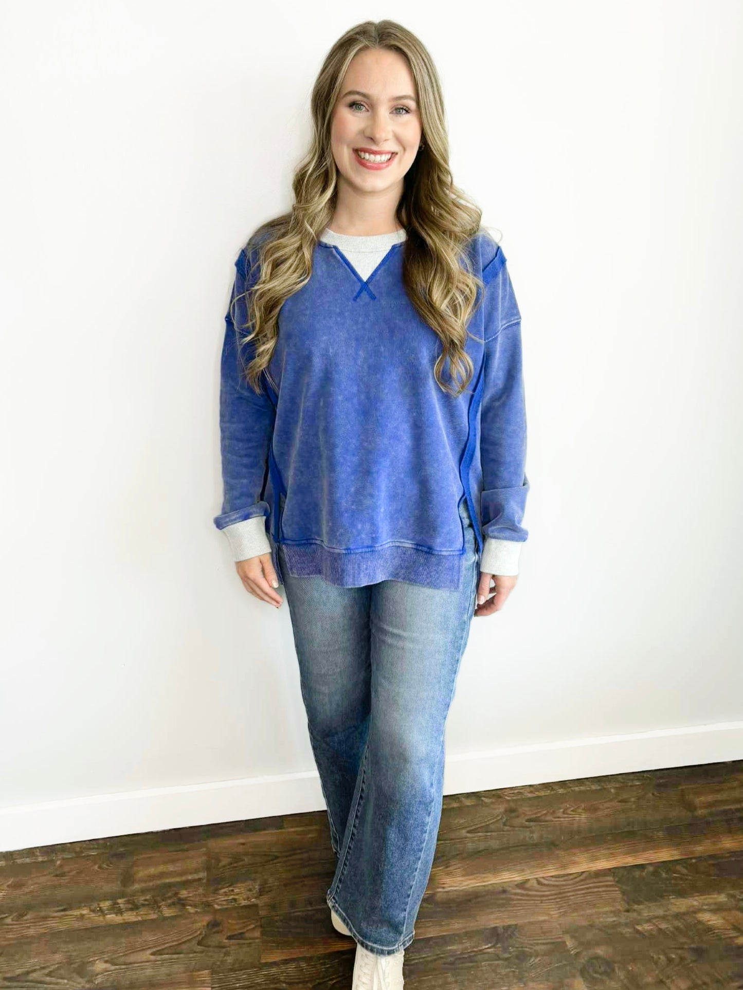 Mabel Color Block Sweatshirt | Royal