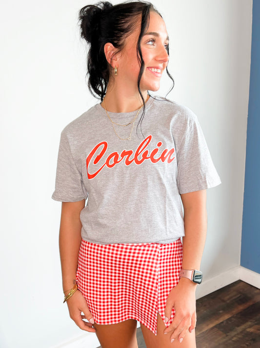 Bennie Side Slit Athletic Skort | Red Gingham