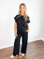 Hannah Ribbed Knit Set | Black