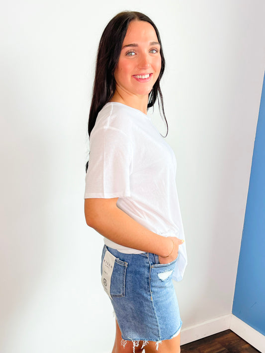 Jessa Boyfriend Tee | White