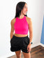 June Seamless Ribbed Cropped Tank Top | Fuchsia