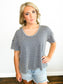 Bessie Washed Striped Tee | Navy