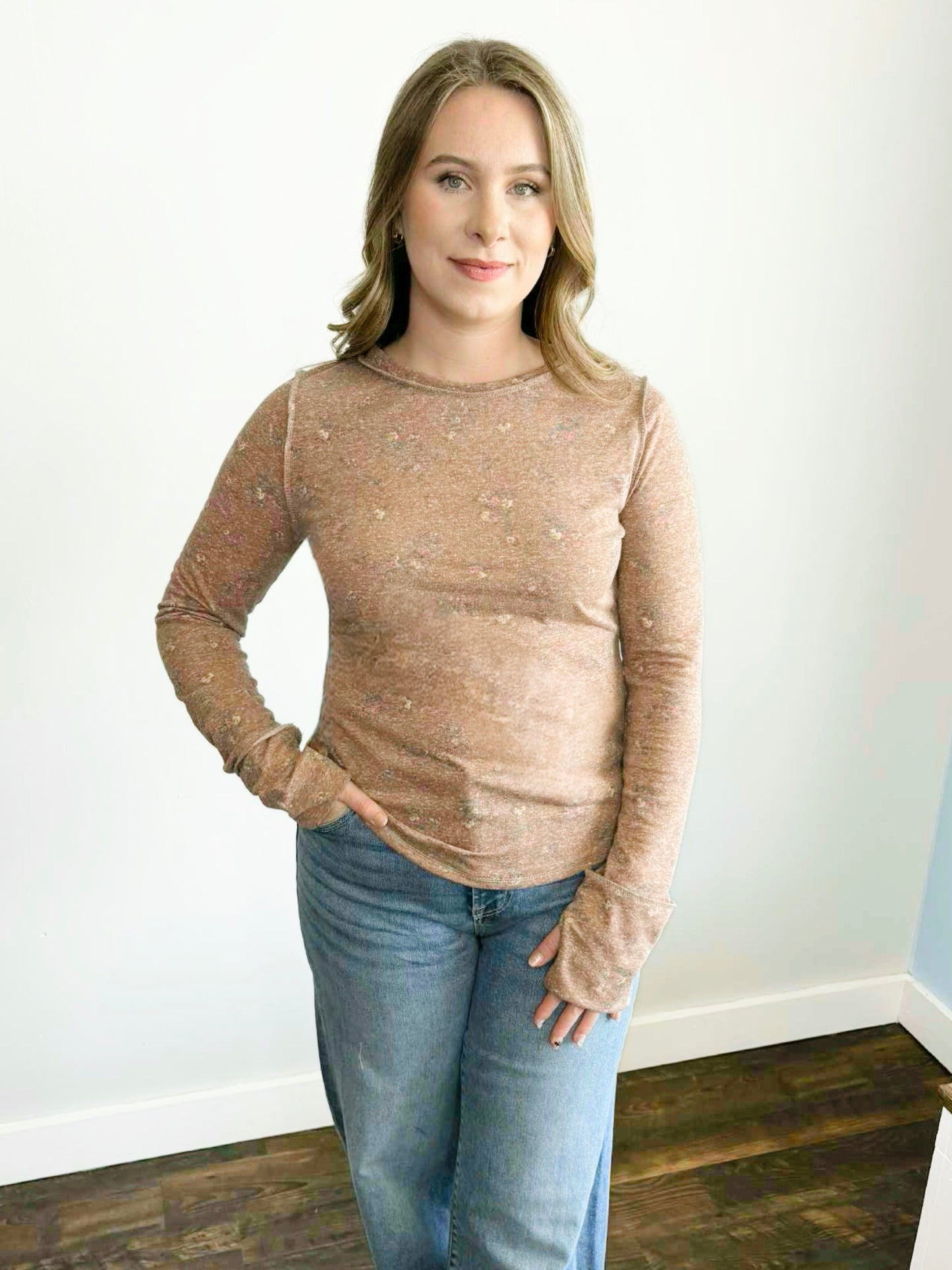 Becker Floral Knit Top | Rust