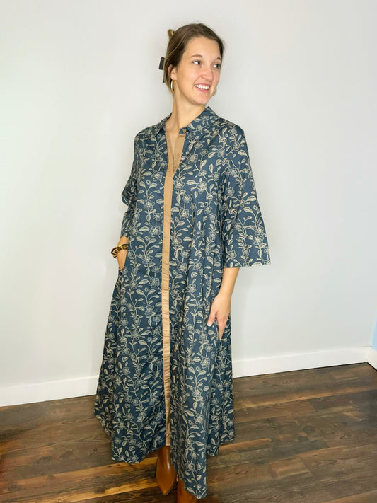 Larkin Floral Midi Shirt Dress