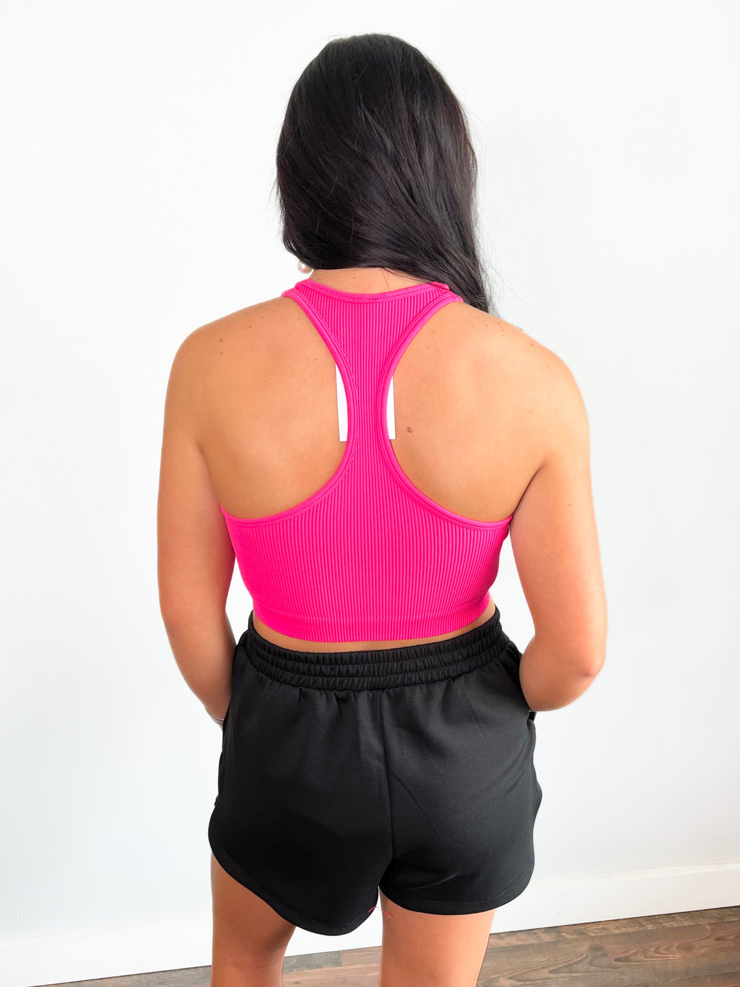 June Seamless Ribbed Cropped Tank Top | Fuchsia