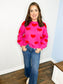 Soft Textured Heart Pattern Sweater