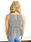 Angela Gingham Side Tie Babydoll Top | Black