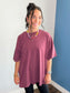 Stevie Mineral Washed Oversized Tee | Dark Cherry