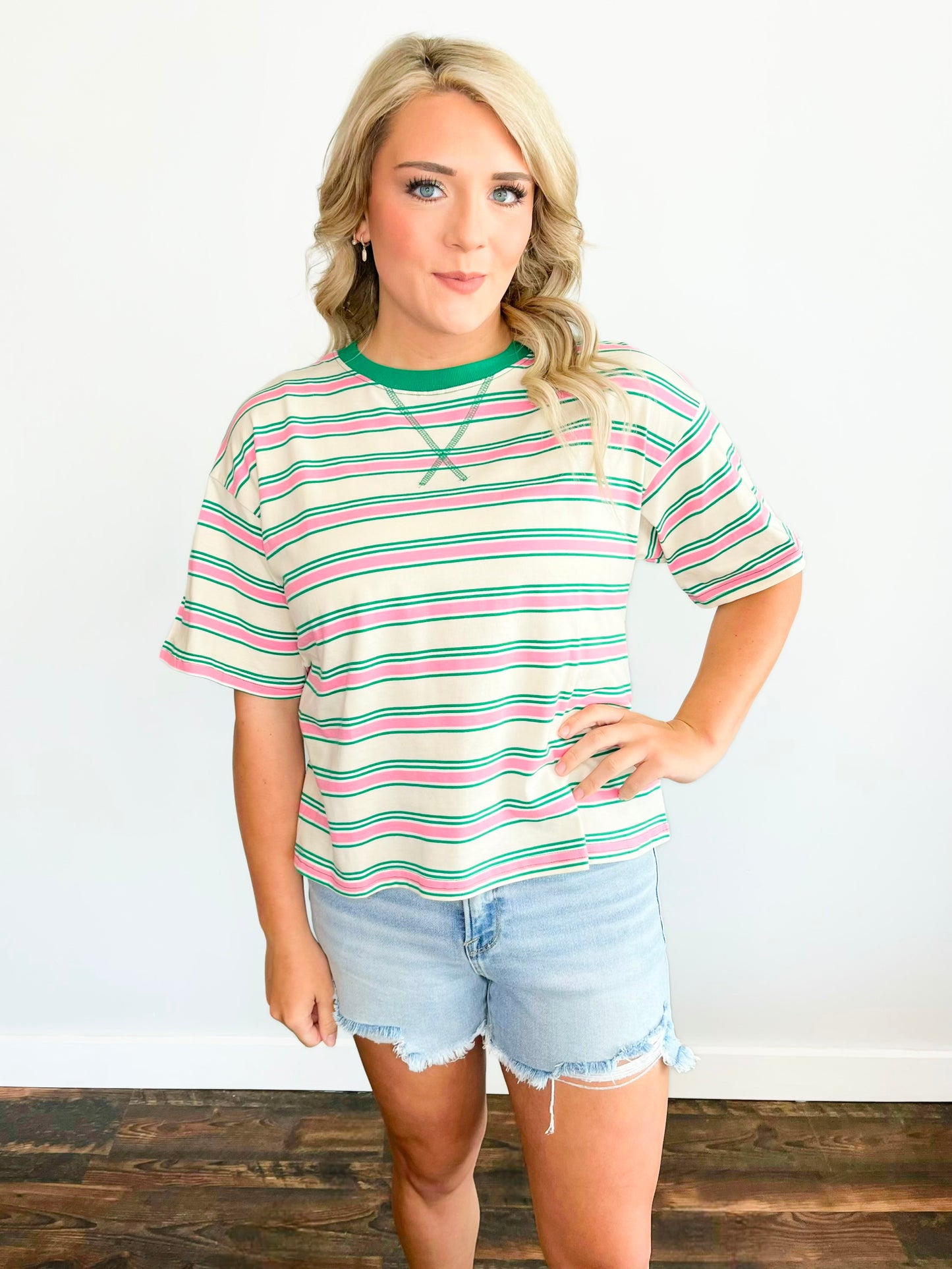 Evelyn Striped Top | Cream Combo