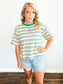 Evelyn Striped Top | Cream Combo