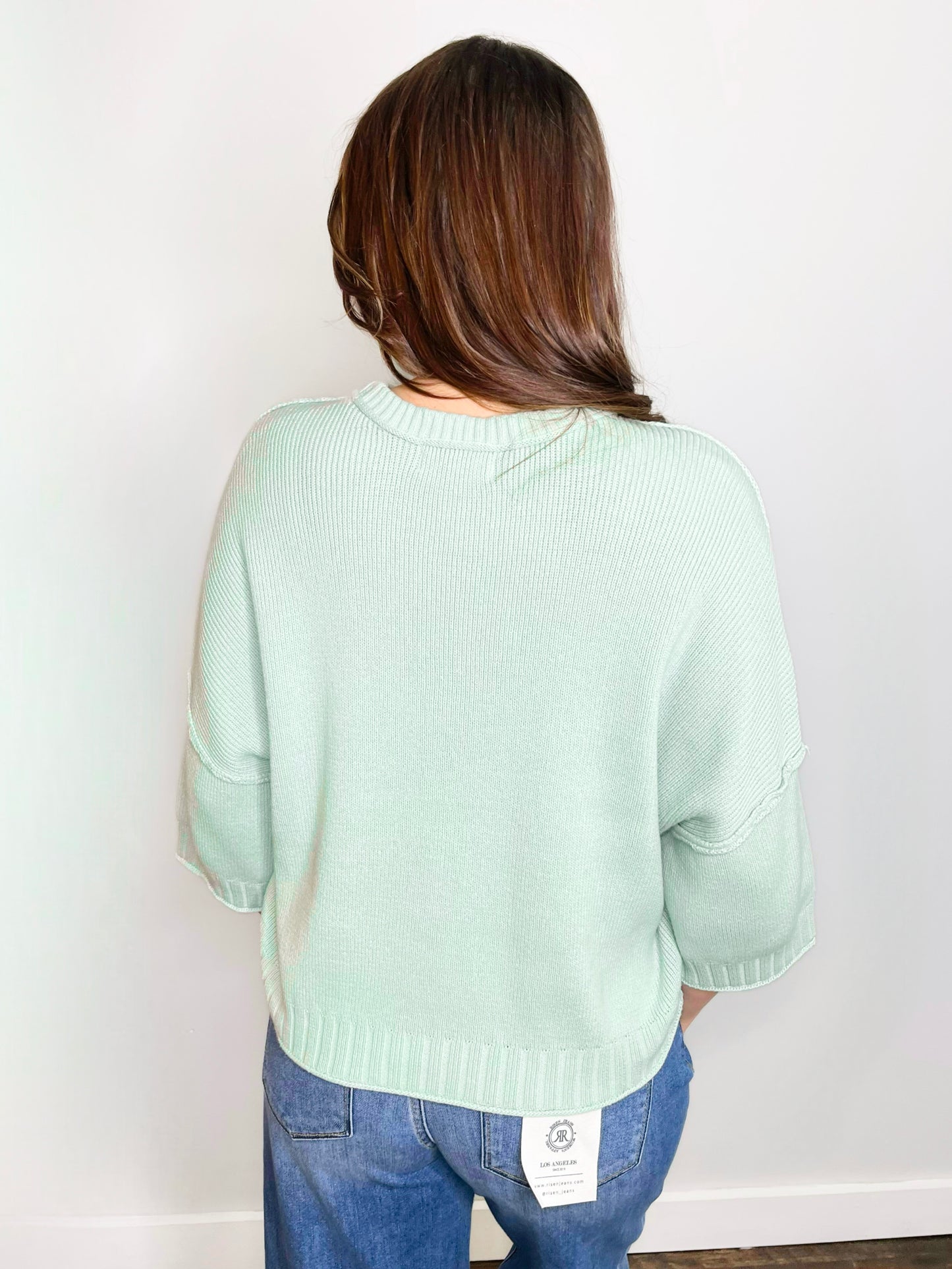 Bessie Half Sleeve Sweater | Light Mint