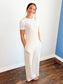Kori Waffle Knit Overall Jumpsuit | Sand Beige