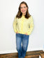 Winnie Striped Fuzzy Cardigan | Butter Yellow