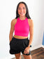 June Seamless Ribbed Cropped Tank Top | Fuchsia