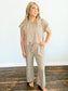 Walker Ribbed Top & Pants Set | Taupe/Cream