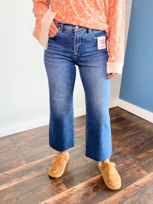 Davi Tummy Control Cropped Risen Jeans | Dark