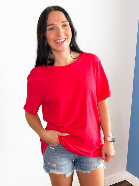 Jessa Boyfriend Tee | Red