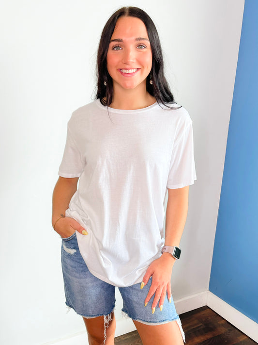 Jessa Boyfriend Tee | White