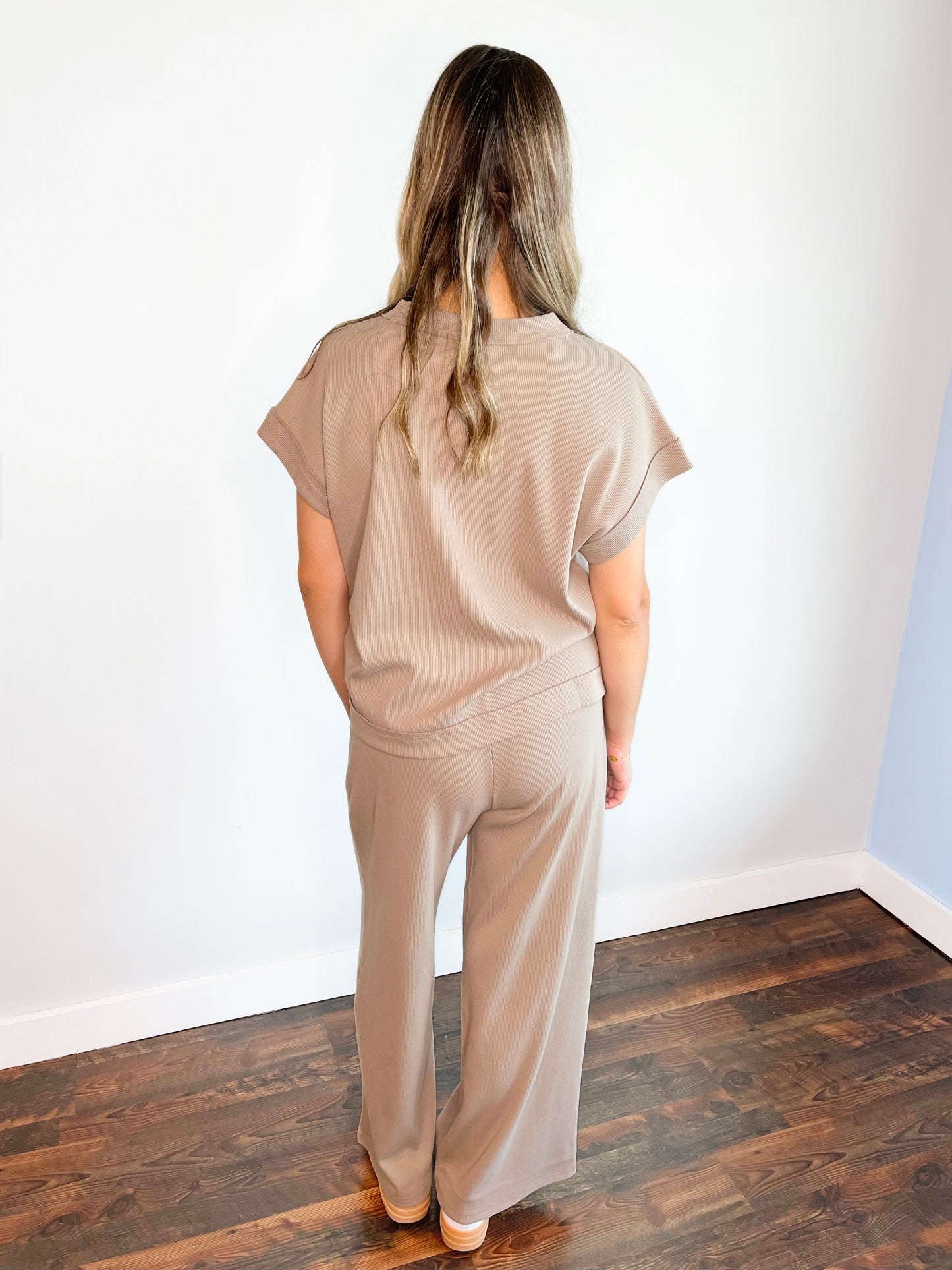 Hannah Ribbed Knit Set | Ash Mocha