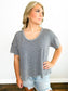 Bessie Washed Striped Tee | Navy