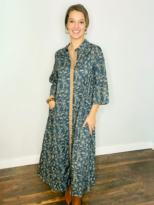 Larkin Floral Midi Shirt Dress