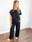 Hannah Ribbed Knit Set | Black