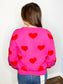Soft Textured Heart Pattern Sweater