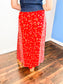 Melanie Floral Maxi Skirt | Red