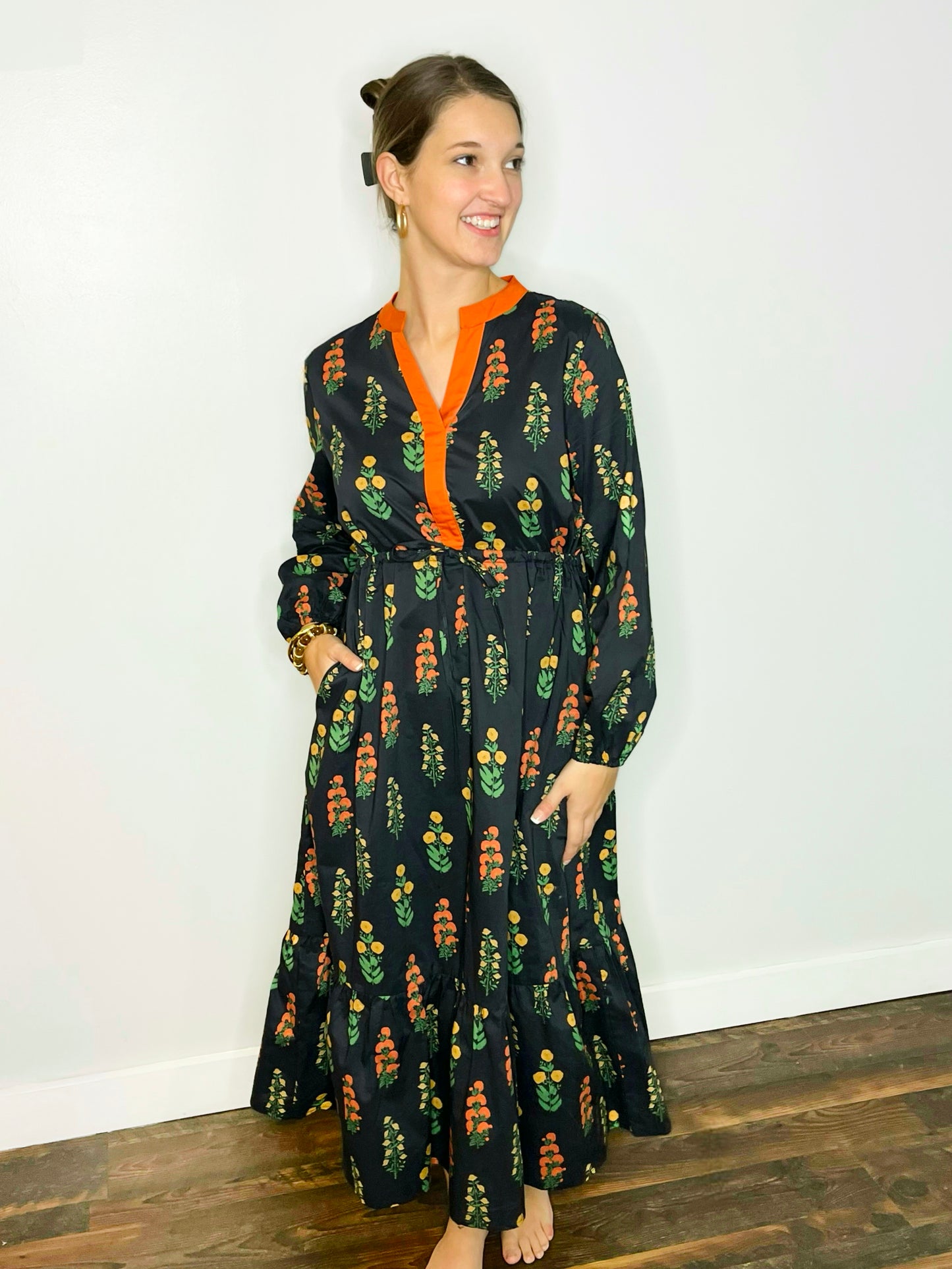 Memphis Floral Midi Dress