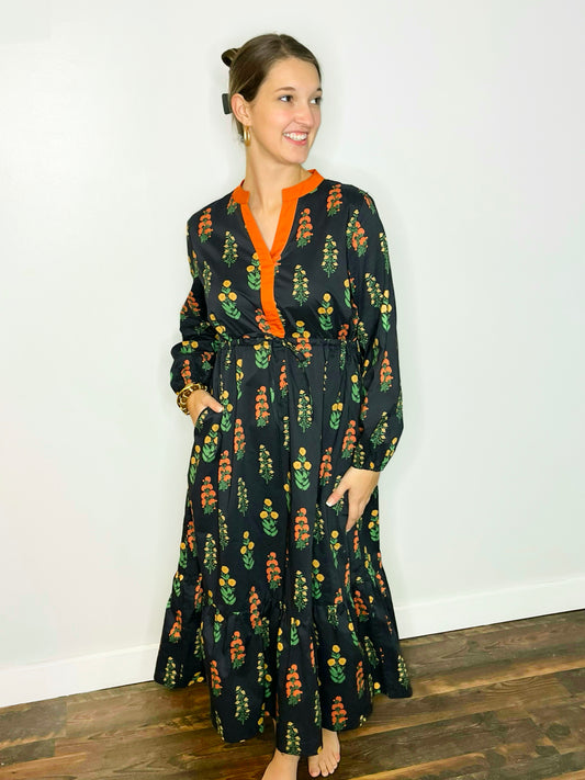 Memphis Floral Midi Dress