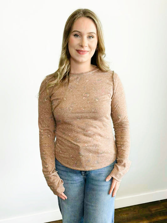 Becker Floral Knit Top | Rust