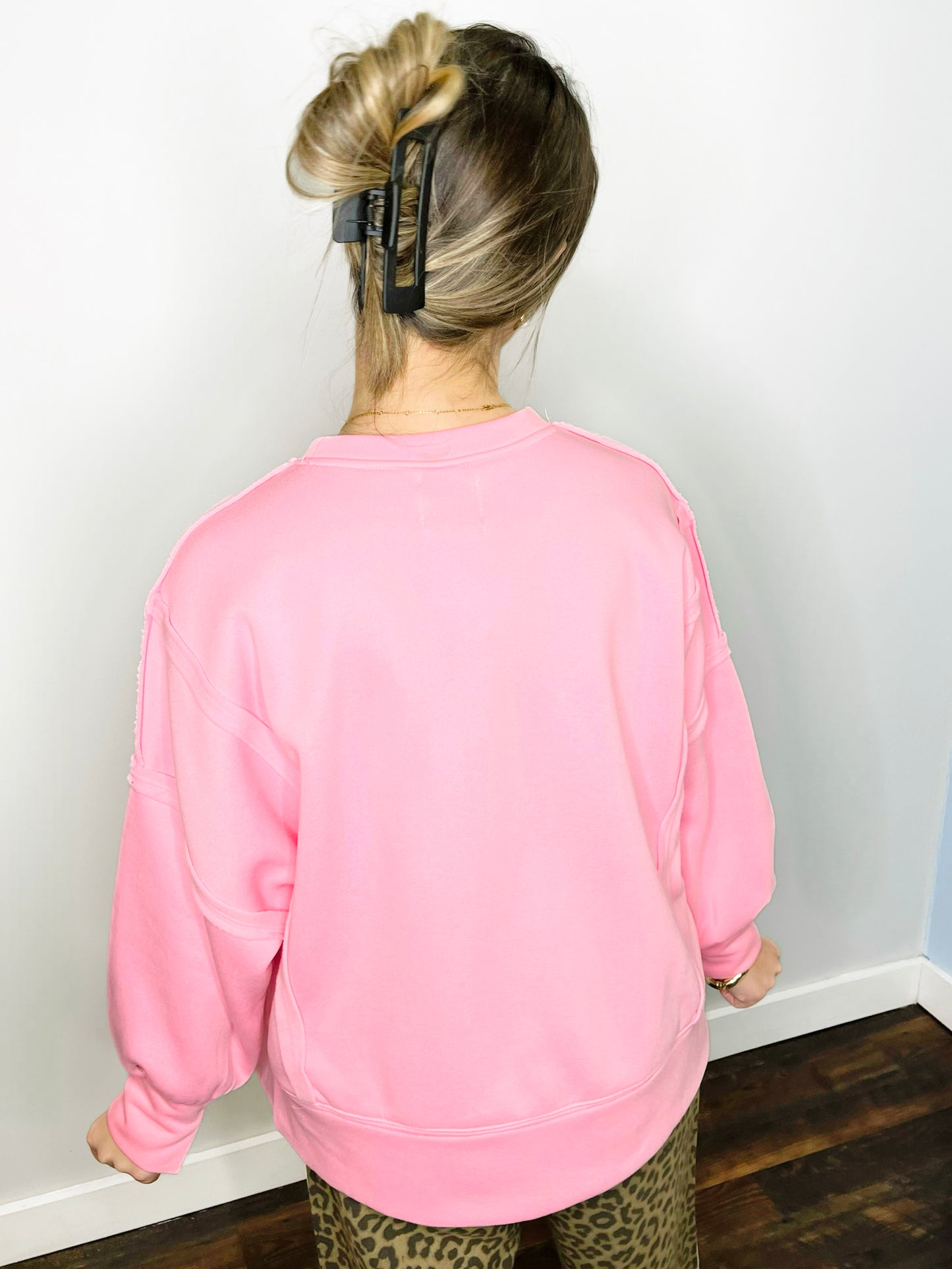 Love Embossed Oversized Sweatshirt