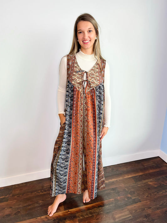 Mindy Boho Printed Jumpsuit