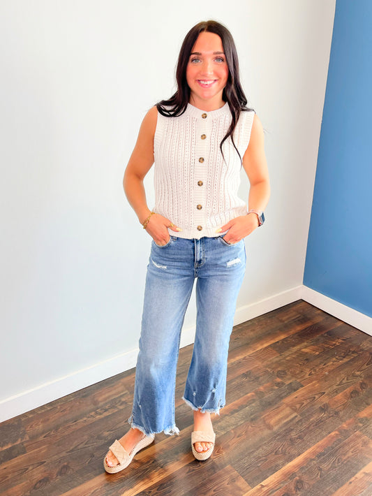 Bailey Button-Down Knit Top