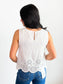 Alice Eyelet Hem Sleeveless Blouse