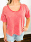 Bessie Washed Striped Tee | Red