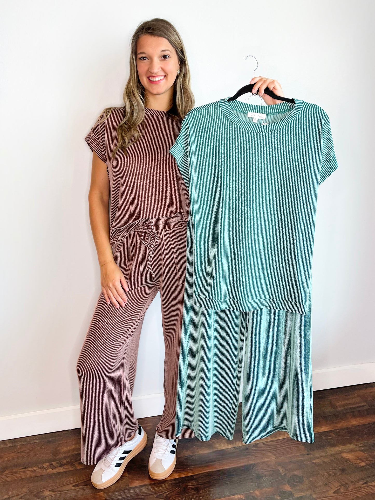 Jasper Ribbed Knit Set | Brown