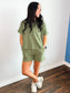 Lois Cotton Slub Short Set | Olive